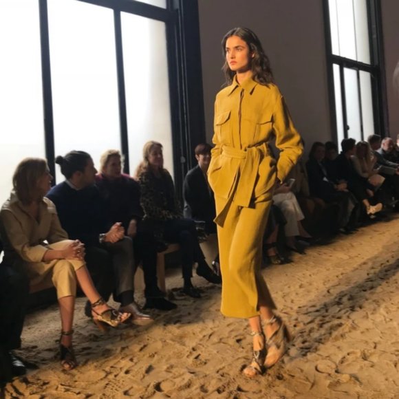 Massimo Dutti Runway Yellow High Rise Crop Pants - Picture 16 of 16